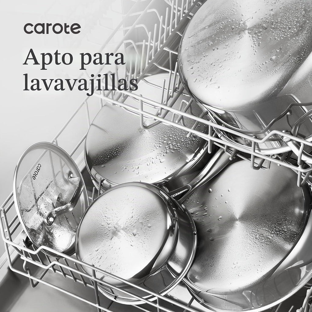 CAROTE Juego de 30 utensilios de cocina de acero inoxidable de tres...