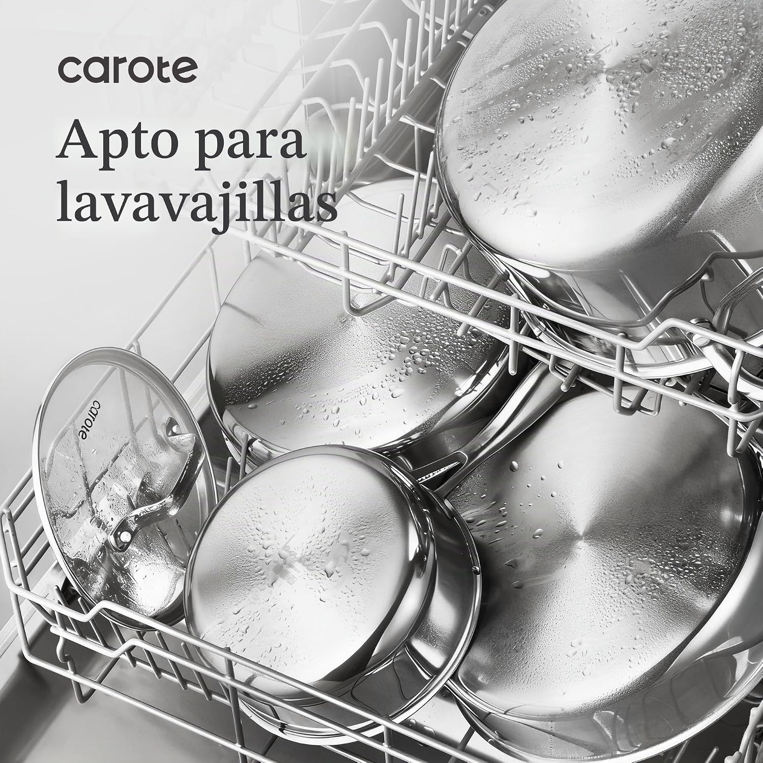 CAROTE Juego de 30 utensilios de cocina de acero inoxidable de tres...