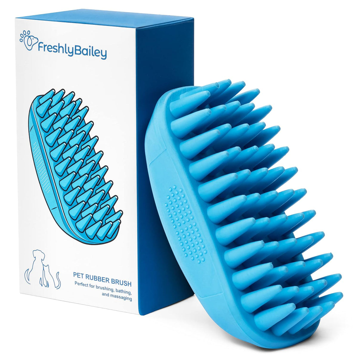 Cepillo de curry de goma para perros - Cepillo suave para cabello c...