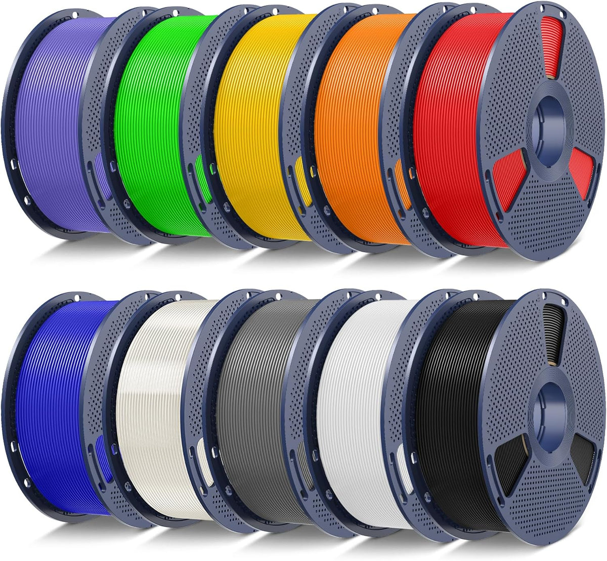 SUNLU Filamento PLA para impresora 3D, multicolor, paquete de 10 |...