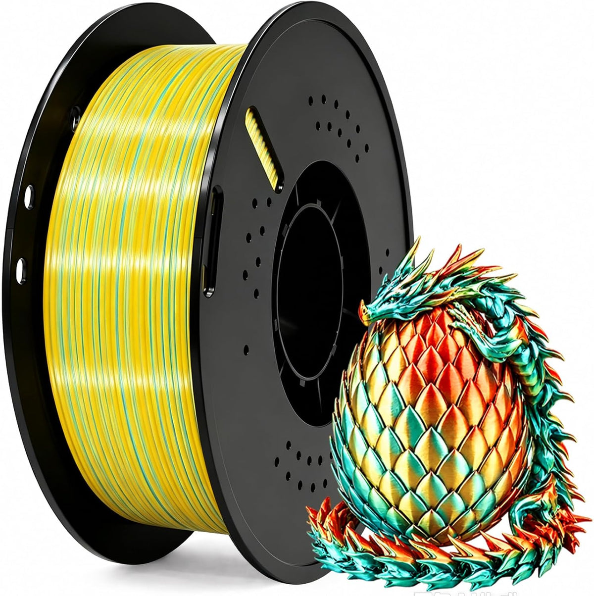 Frucindra Filamento de impresora 3D PLA+ de seda presecado, filamen...