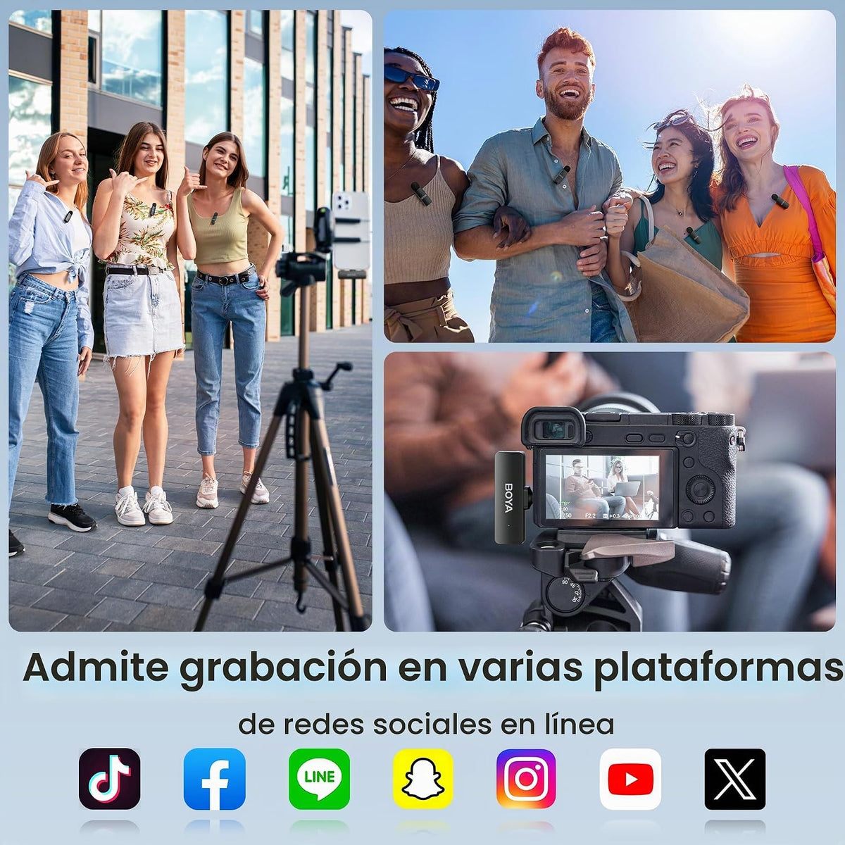 BOYA BY-V4D Micrófono Lavalier inalámbrico para iPhone iPad con est...