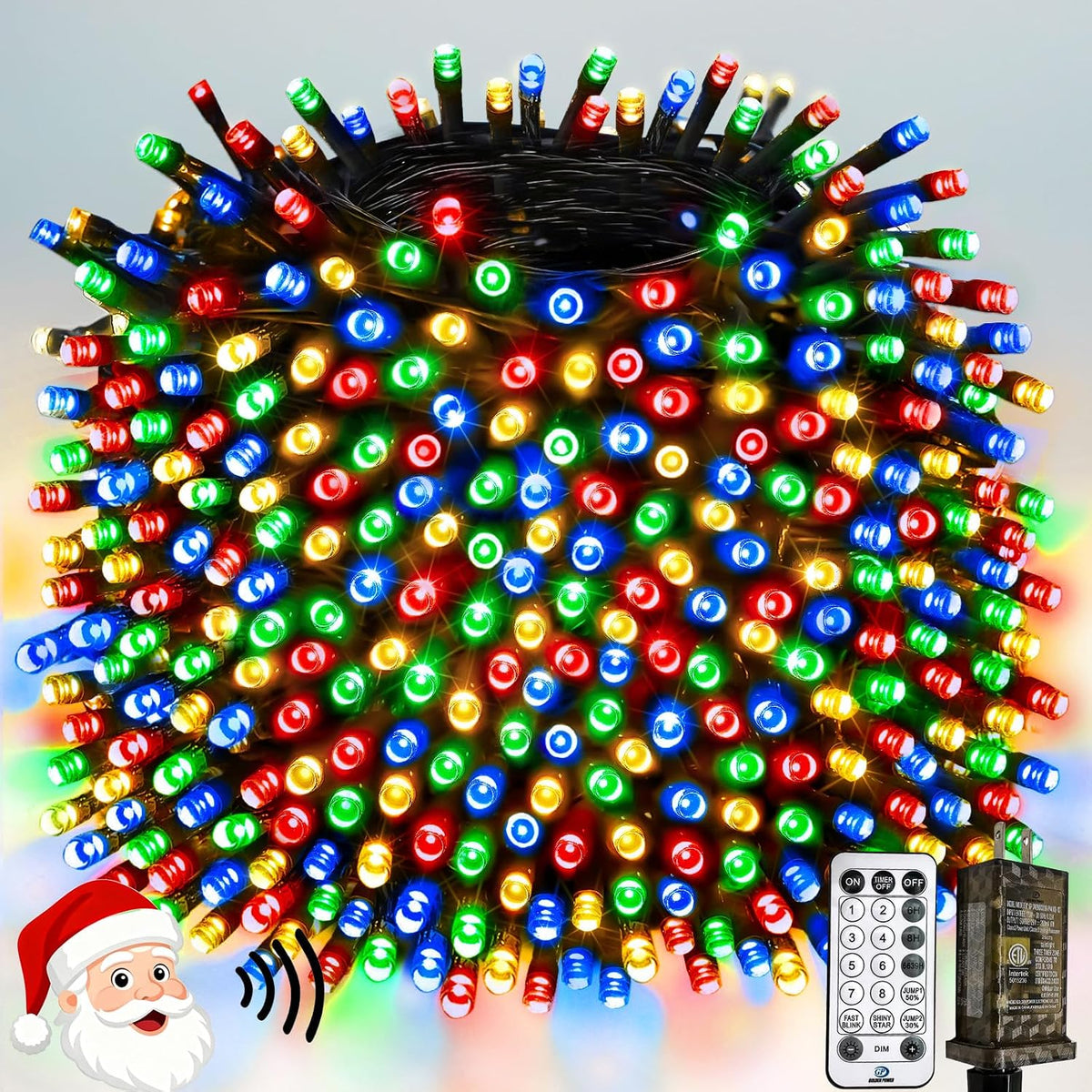 Guirnalda de luces navideñas de 800 LED, 264 pies, controladas por...