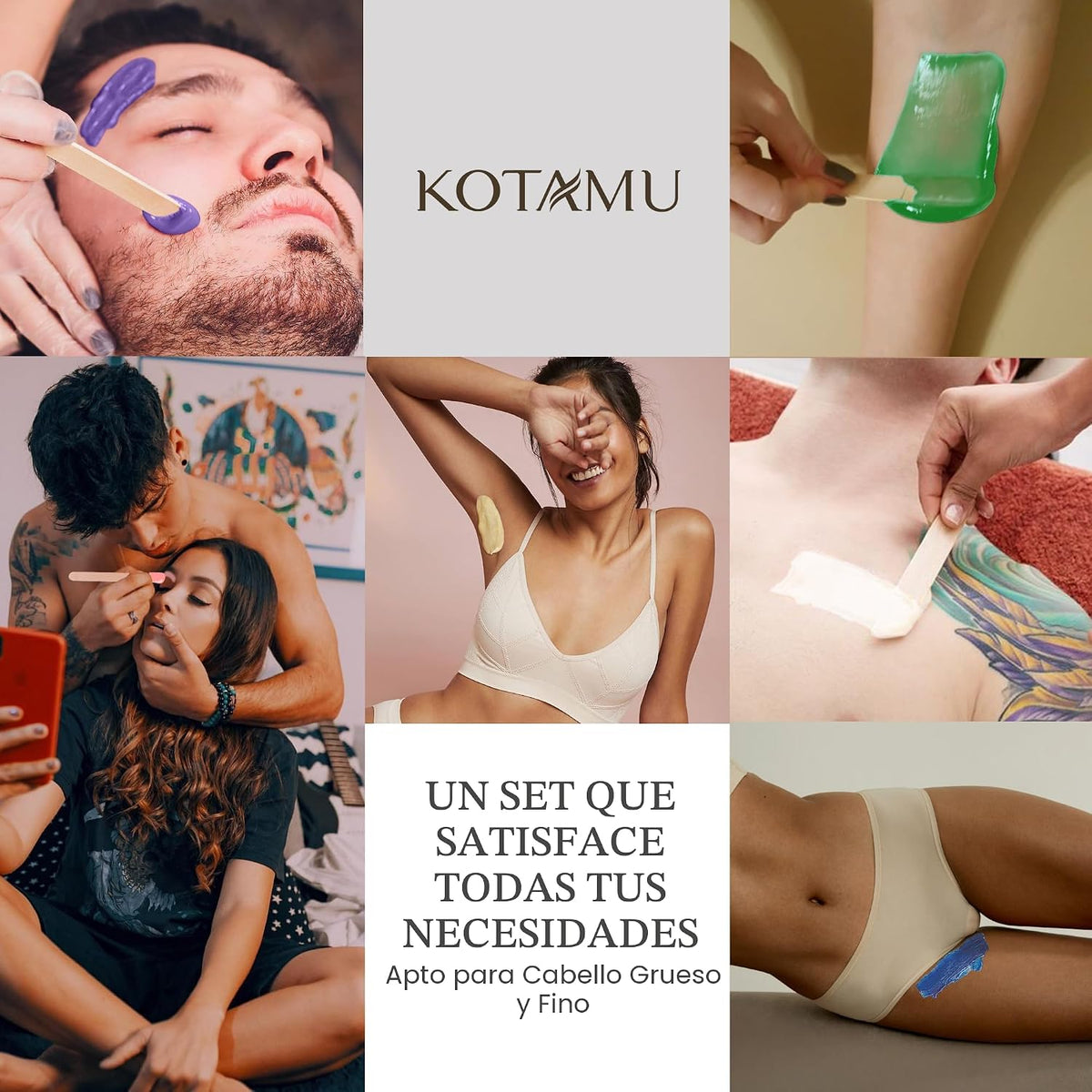 KOTAMU Kit de depilación para mujeres y hombres, calentador de cera...
