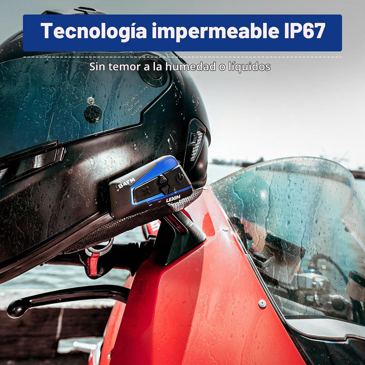 LEXIN 1 unidad LX-B4FM motocicleta intercomunicador, sistema univer...