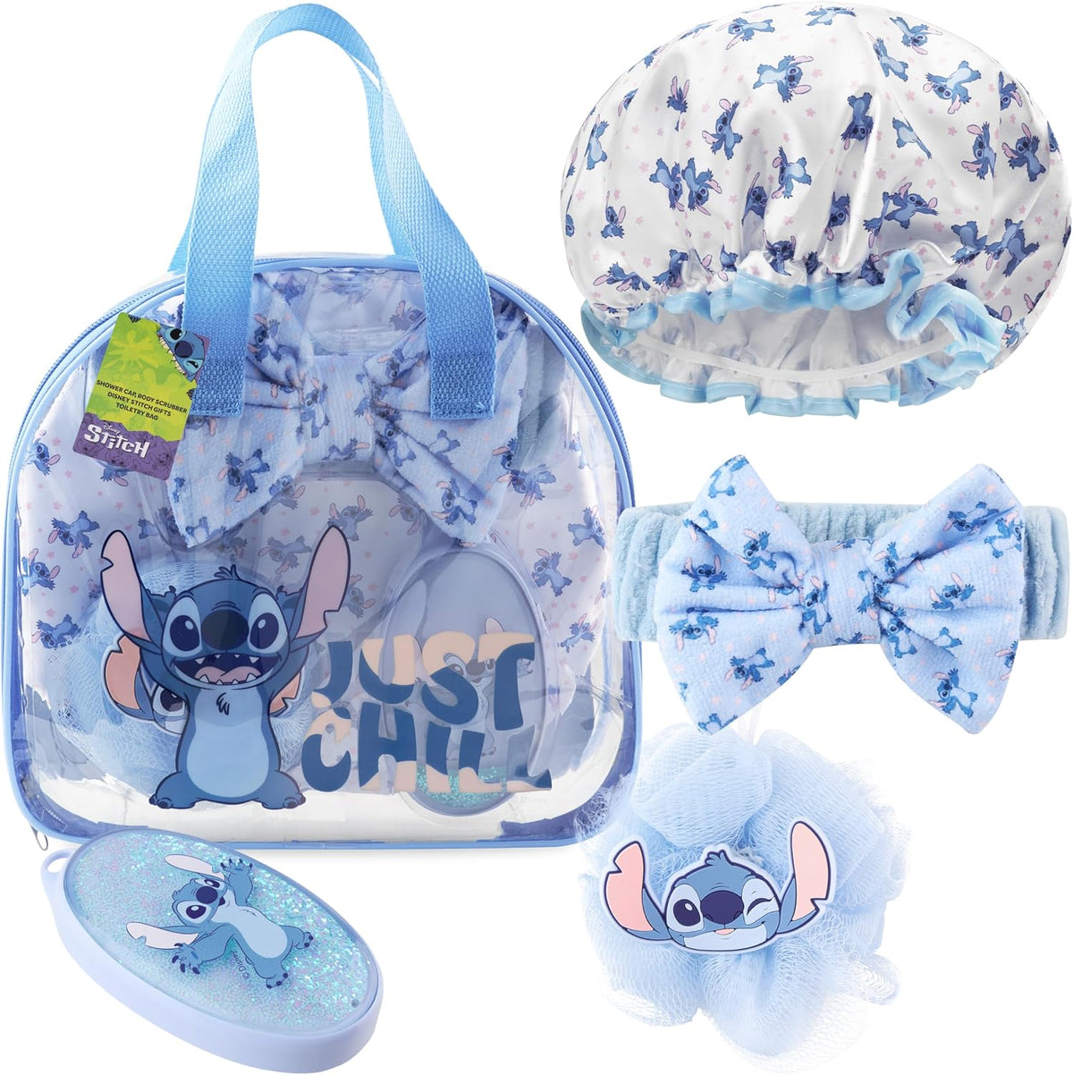 Get Trend Disney Stitch - Juego de accesorios de ducha y neceser tr...