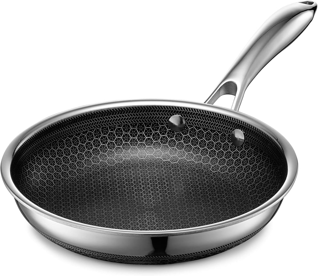 HexClad Sartén antiadherente híbrida de 8 pulgadas, apta para lavav...