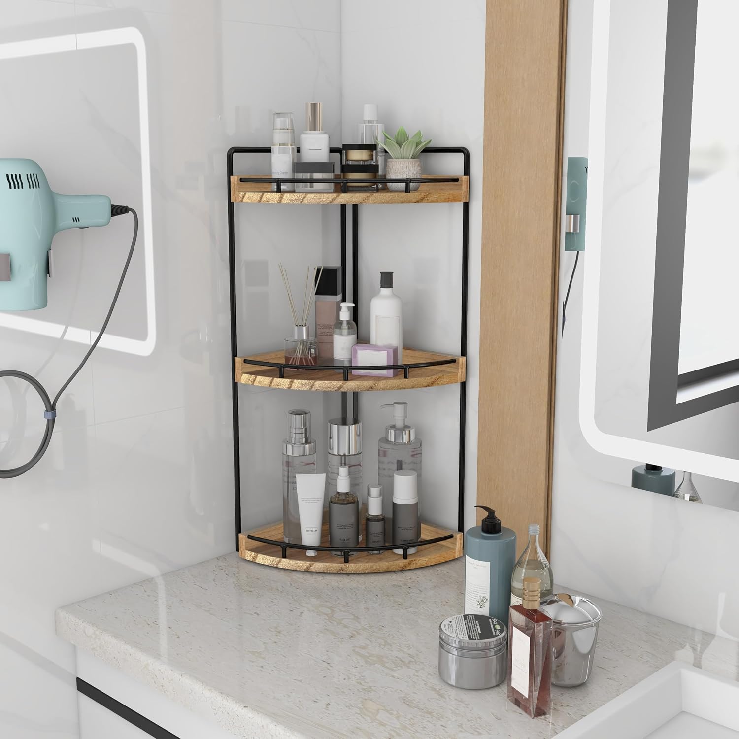 Dorhors Organizador de Baño Esquinero de 3 Niveles para Encimera pa...