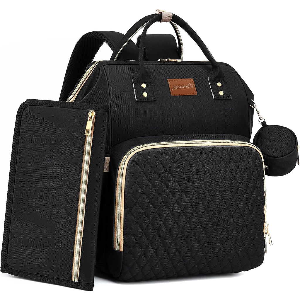 ROSEGIN Mochila para pañales con cambiador y estuche para chupete,...