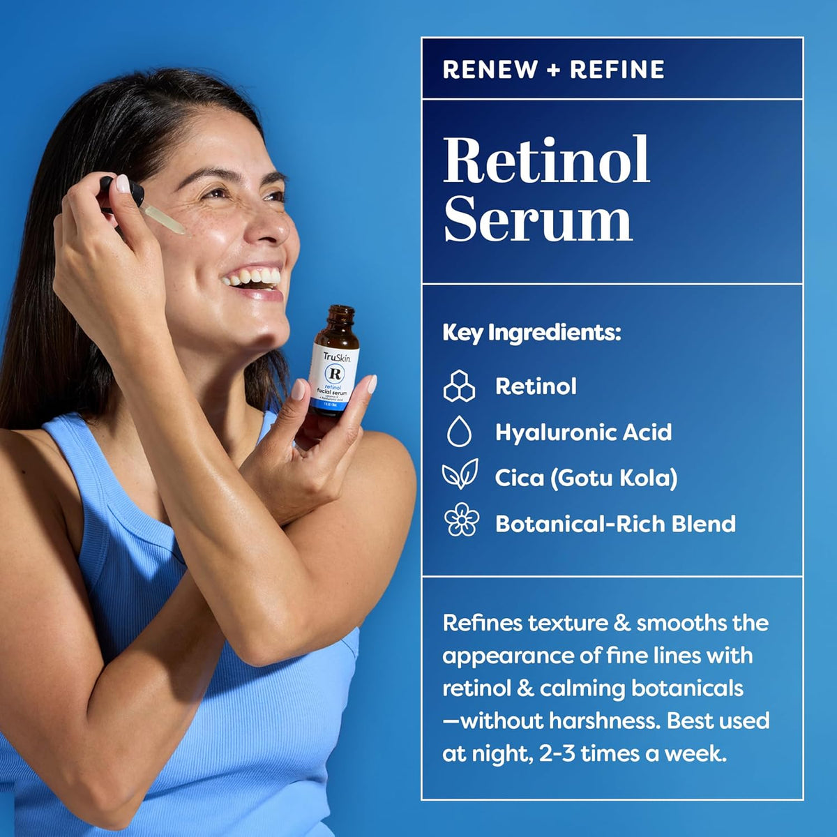 TruSkin Serum Trio con vitamina C, retinol y ácido hialurónico, 1 f...