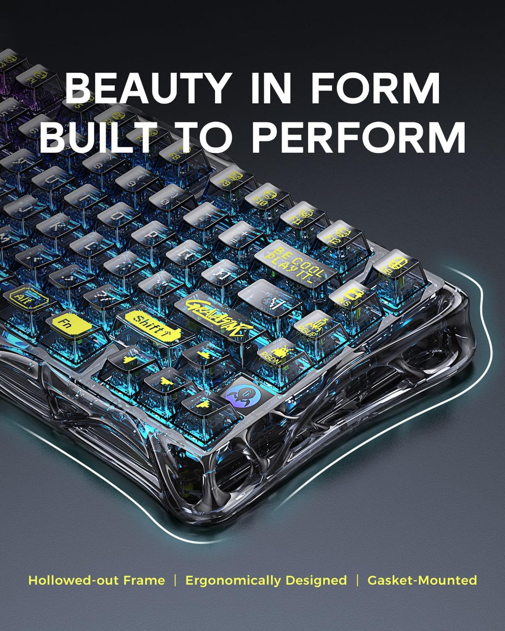 GravaStar Mercury K1 Lite 75% teclado para juegos, teclado inalámbr...