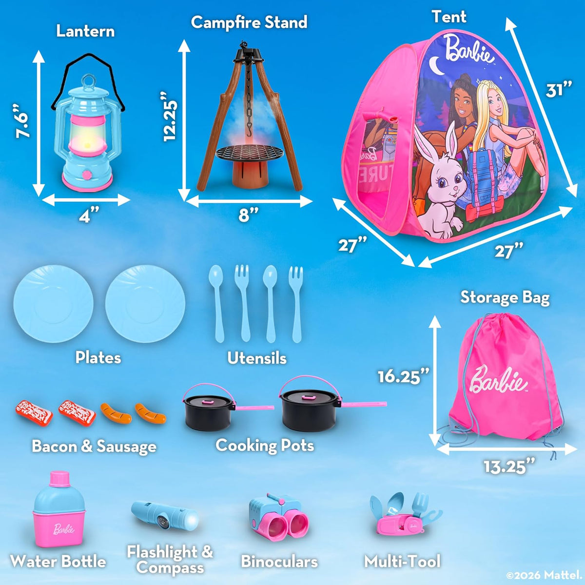 Barbie™ Tienda de campaña emergente, tienda de campaña desplegable...