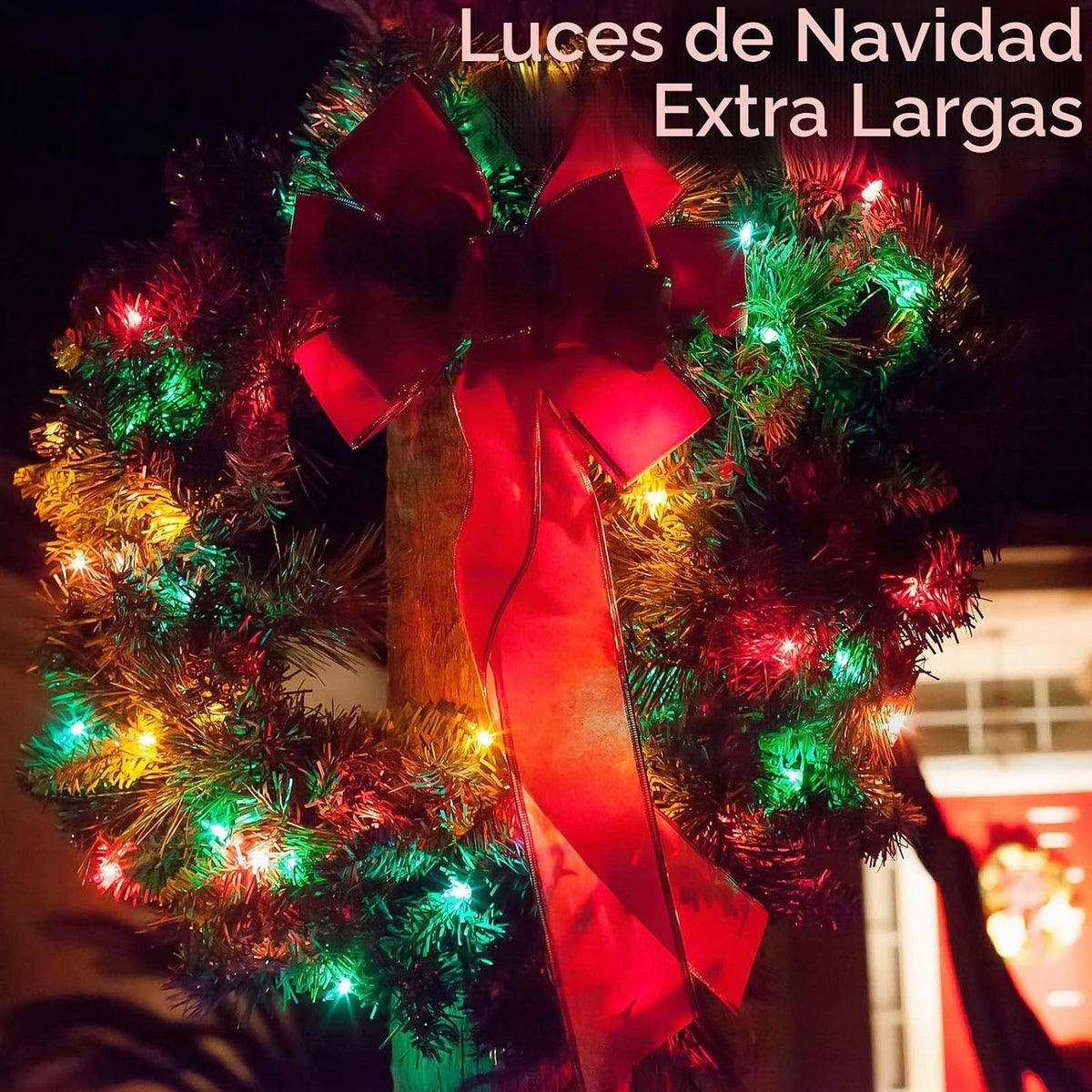 Guirnalda de 200 luces LED conectables, luces de Navidad de 66 pies...