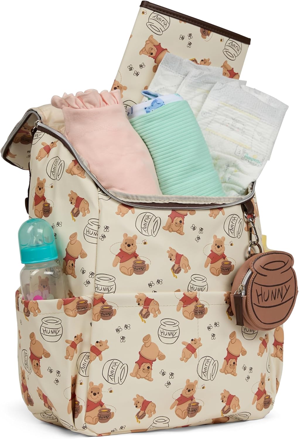 Disney Winnie the Pooh - Mochila para pañales con cambiador, bolsa...