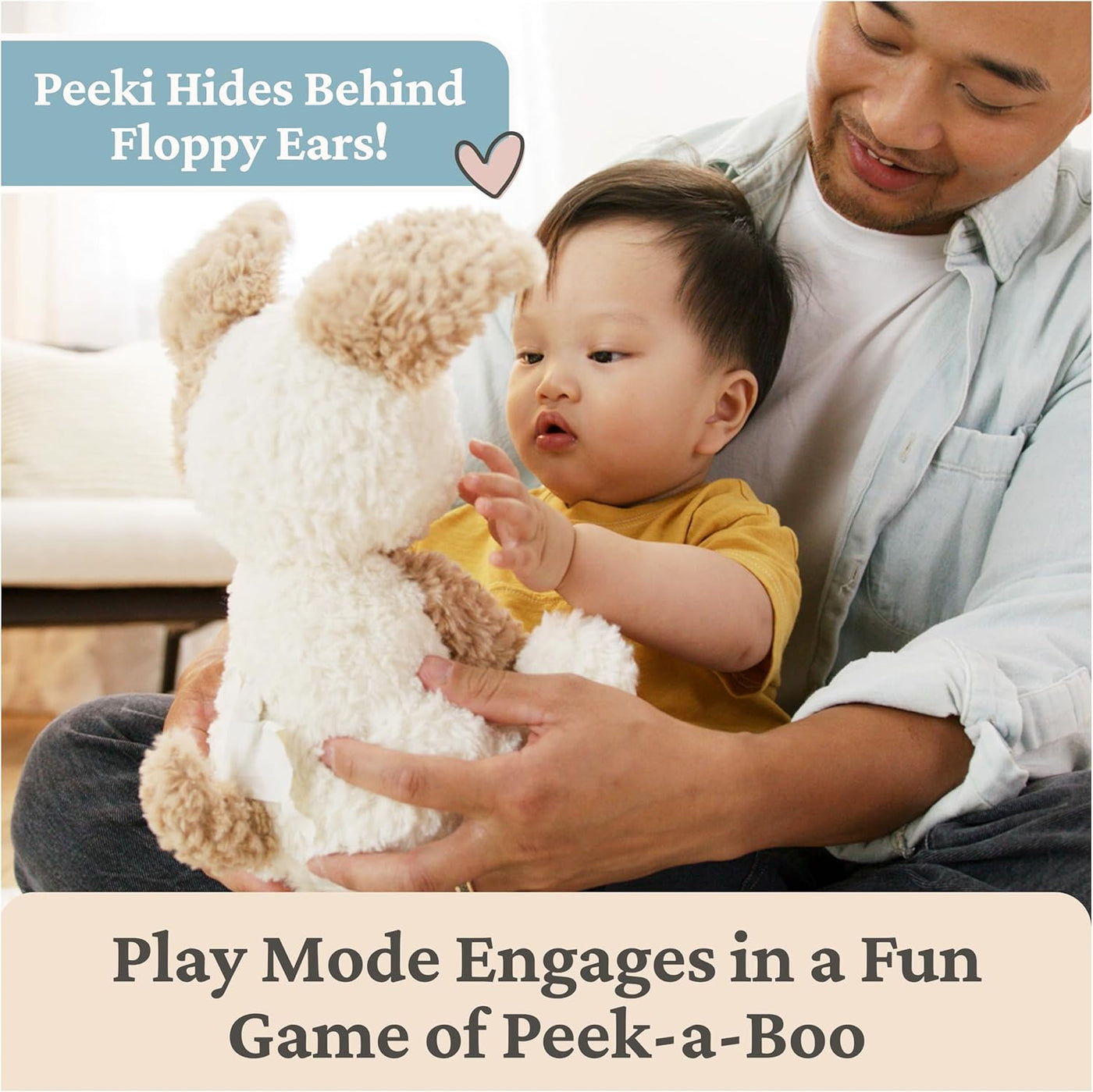 GUND Baby Peeki Puppy - Peluche musical animado interactivo de 12 p...