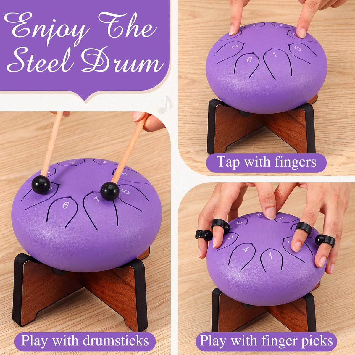 Tambor de lluvia Resholder para piano de pulgar Kalimba de jardín e...