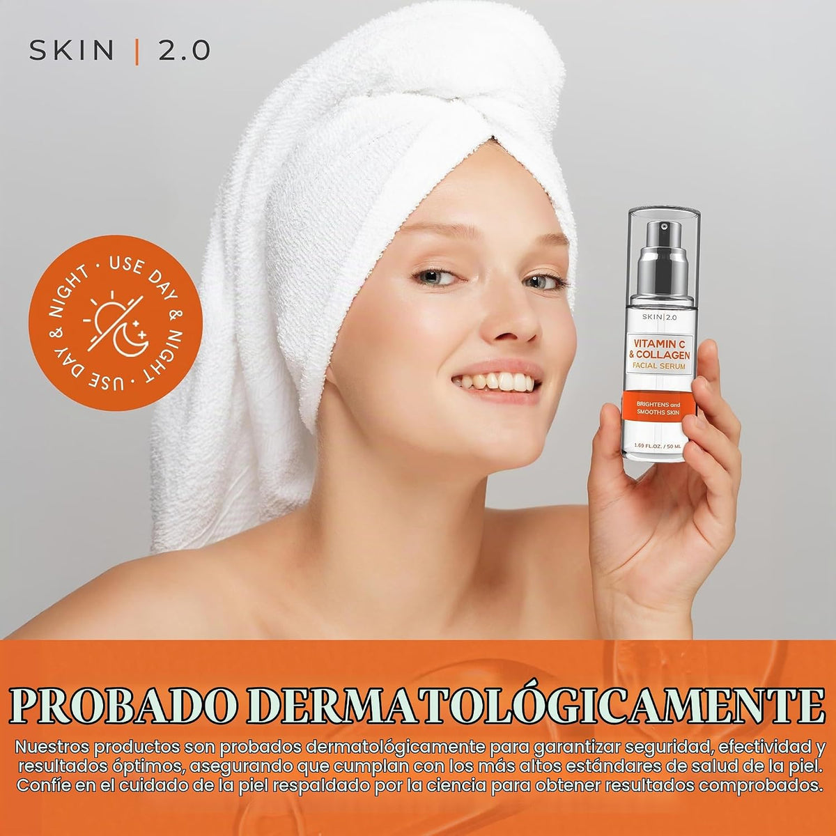 Skin 2.0 Set de suero de vitamina C y colágeno y crema de día, anti...