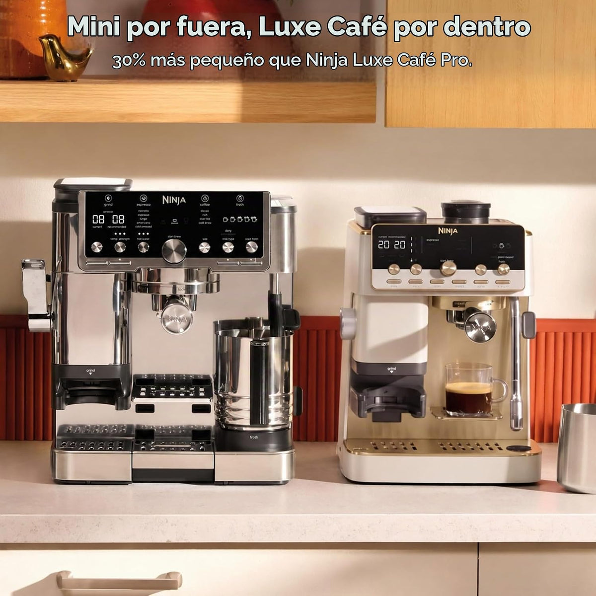 Ninja Luxe Café Mini Plus con AutoFroth, hueso y champán exclusivos...