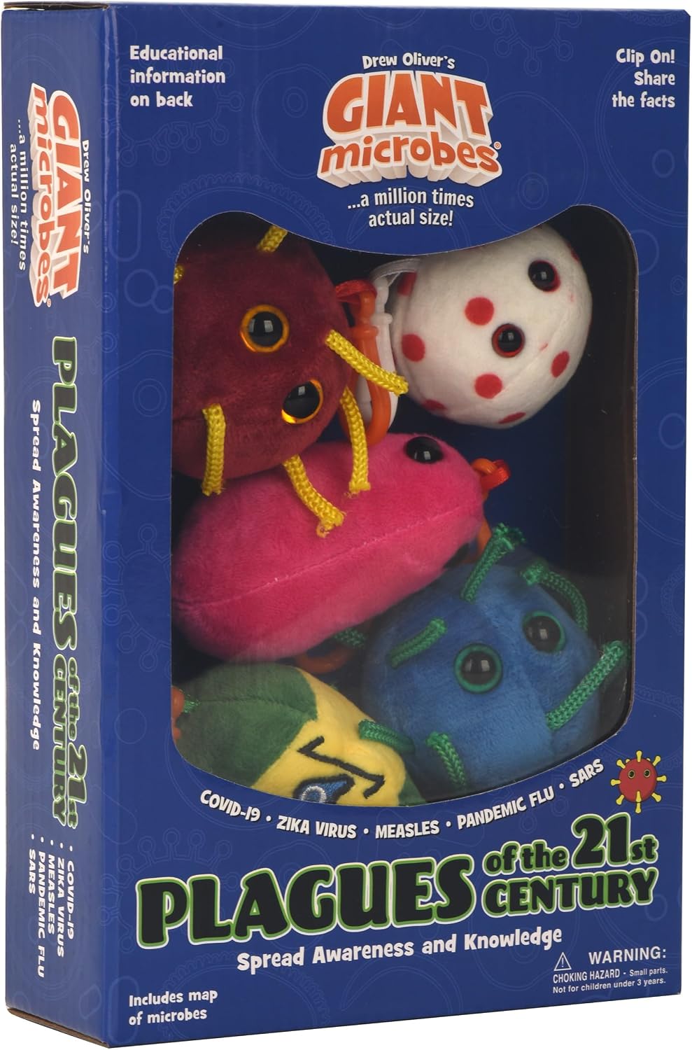 GIANT MICROBES Caja de regalo de plagas del siglo XXI, llaveros cie...