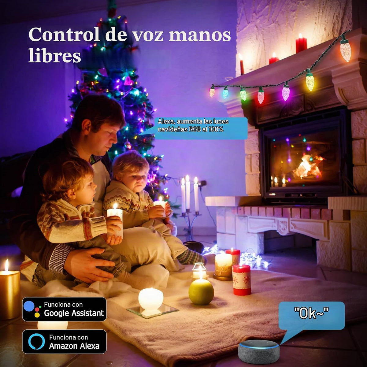 Brizled Luces de Navidad inteligentes C9 (no conectables, 39 pies,...