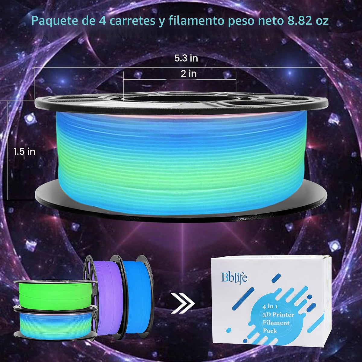 BLIFE - Filamento PLA que brilla en la oscuridad, filamento de impr...