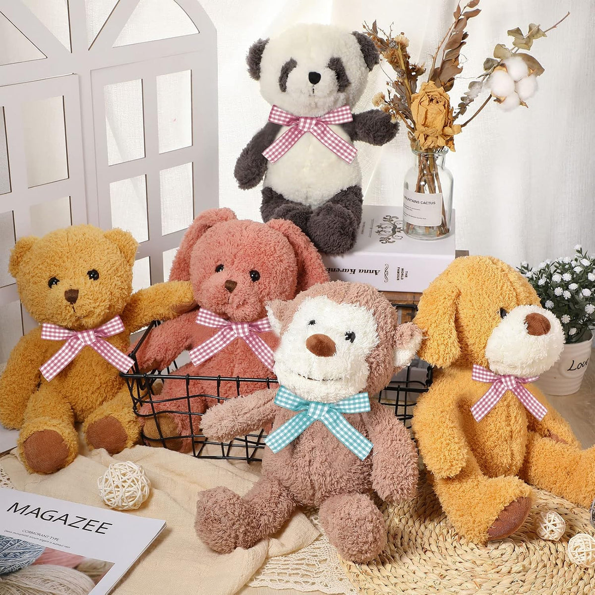 Civaner 7 piezas de animales de peluche a granel de 12.5 pulgadas,...