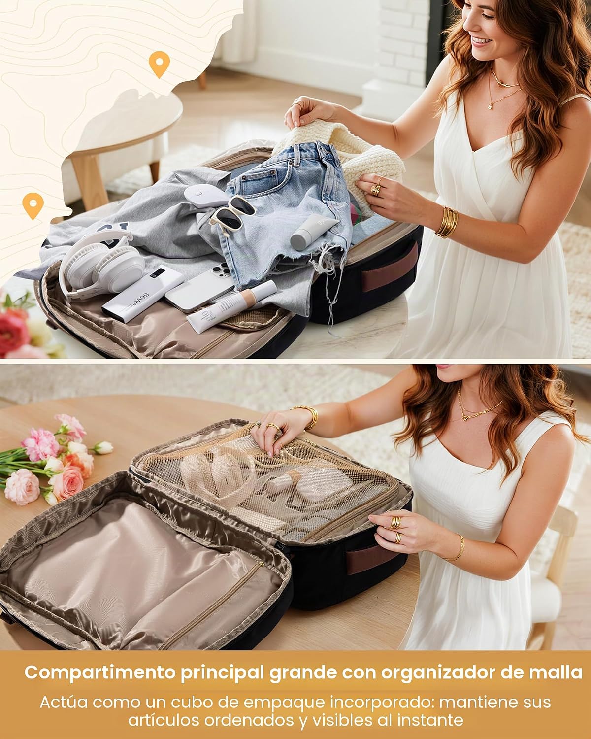 LOVEVOOK Mochila de viaje de 40L para hombres y mujeres, equipaje d...