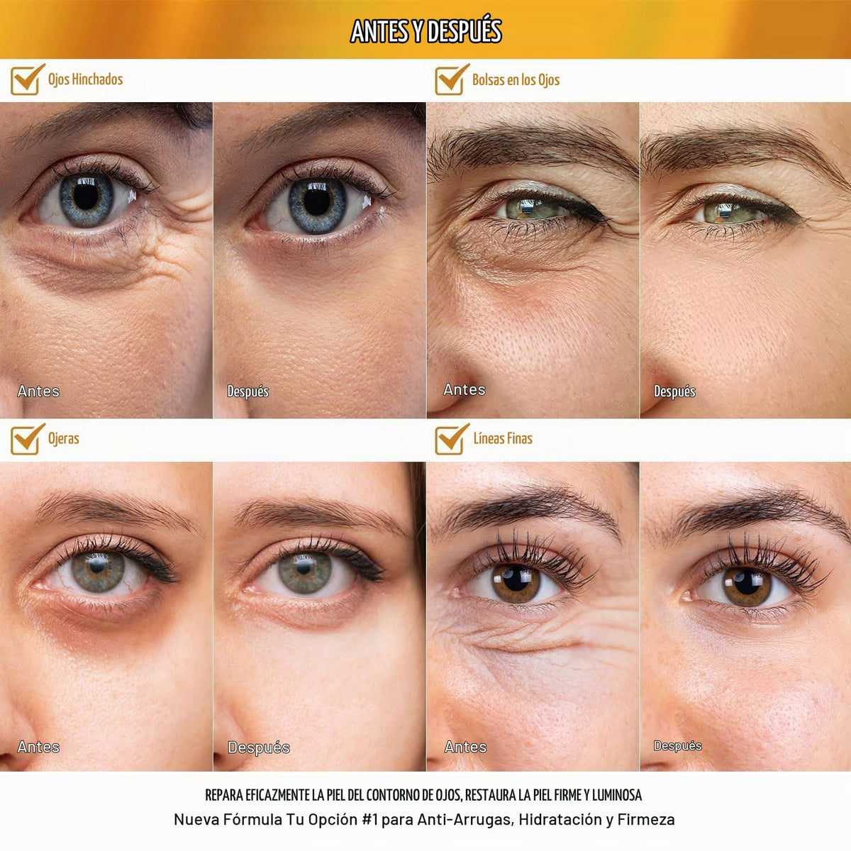 Enaskin Naturals Parches para debajo de los ojos de oro de 24 quila...