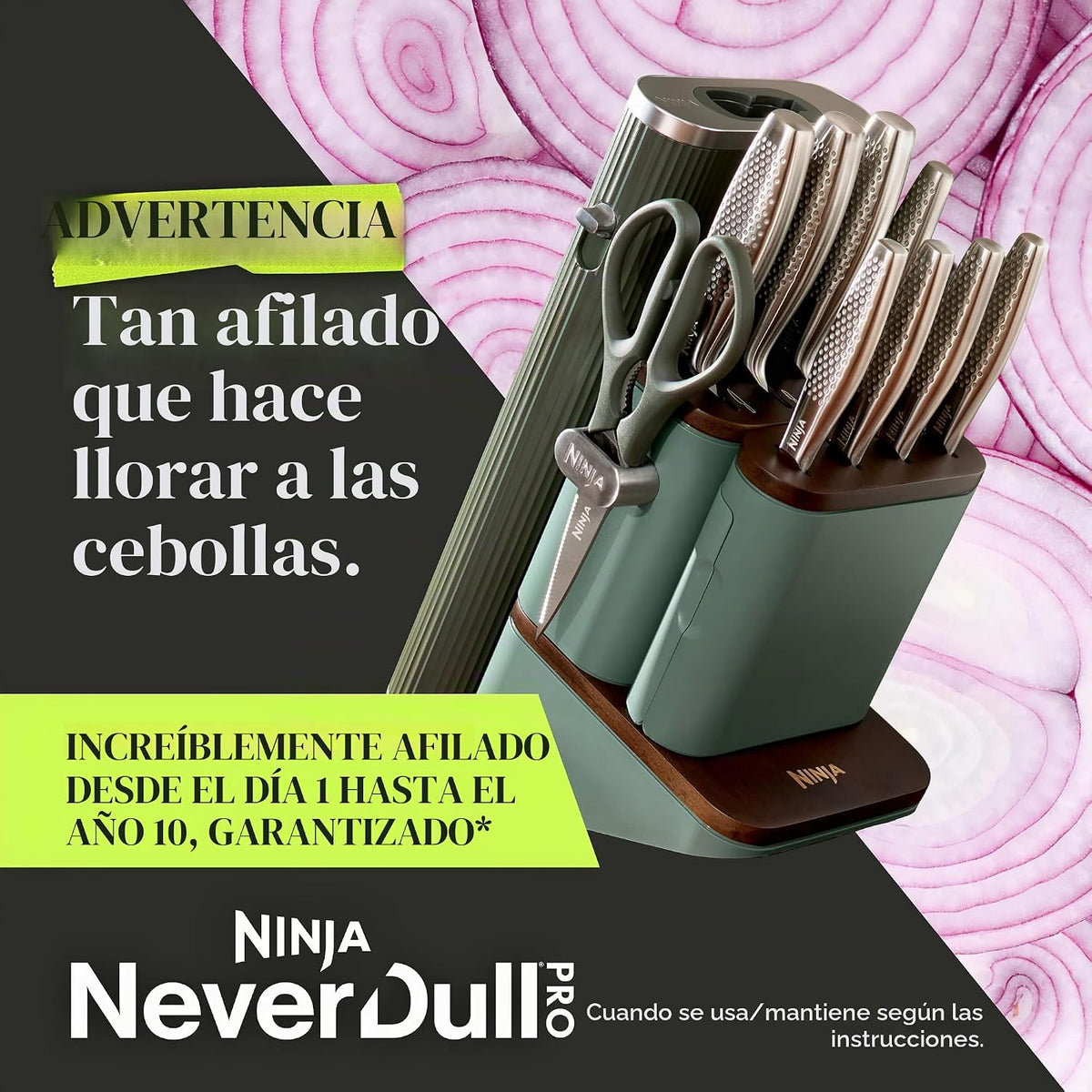 Juego de cuchillos afiladores Ninja NeverDull® Pro de 11 piezas, Fo...