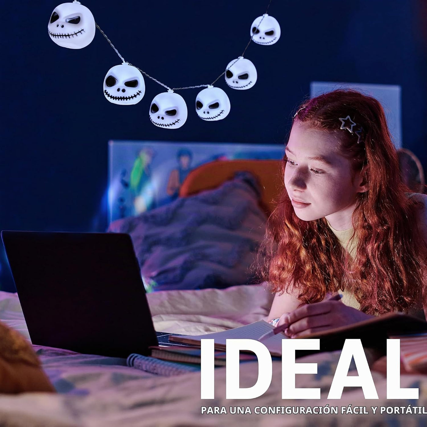Disney The Nightmare Before Christmas - Guirnalda de luces LED para...