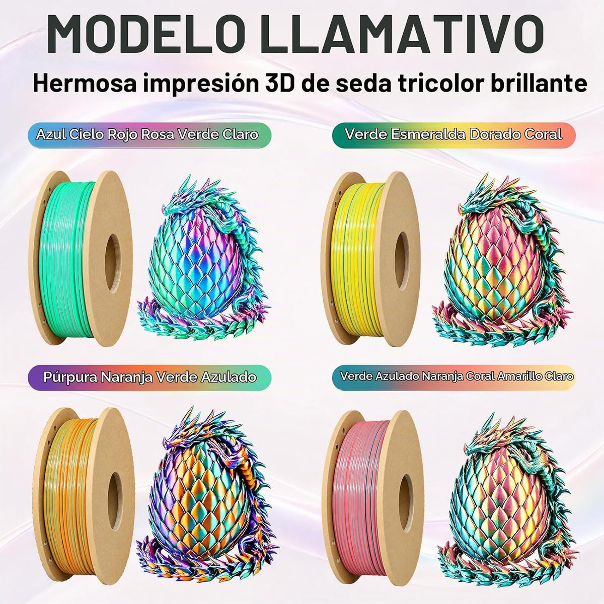 Colourbing Paquete de filamentos para impresora 3D de seda PLA+, br...