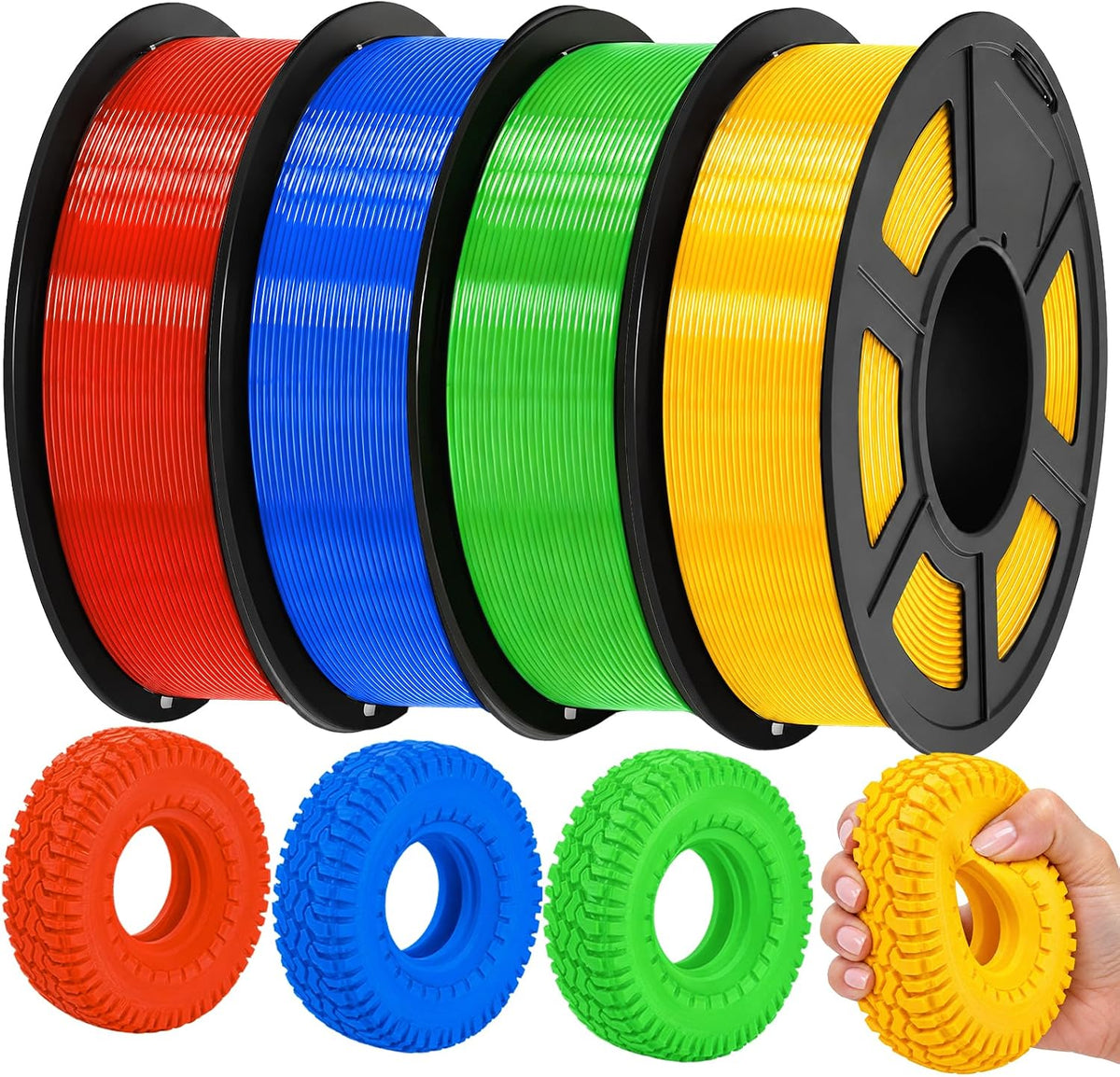 Colourbing Paquete de filamentos flexibles de TPU 95A para impresor...