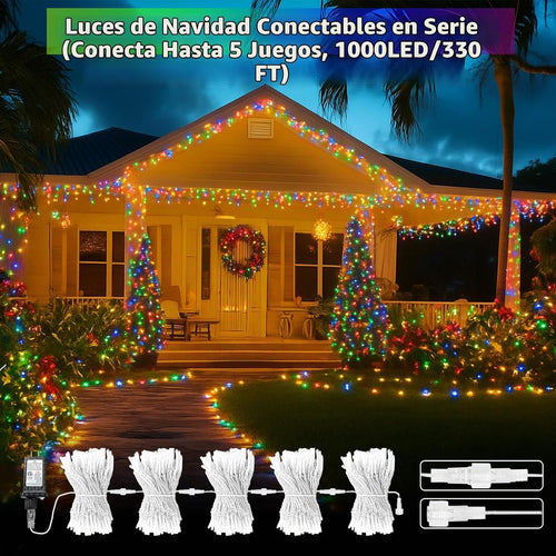 200 luces de cadena conectables LED, luces navideñas de 66 pies par...