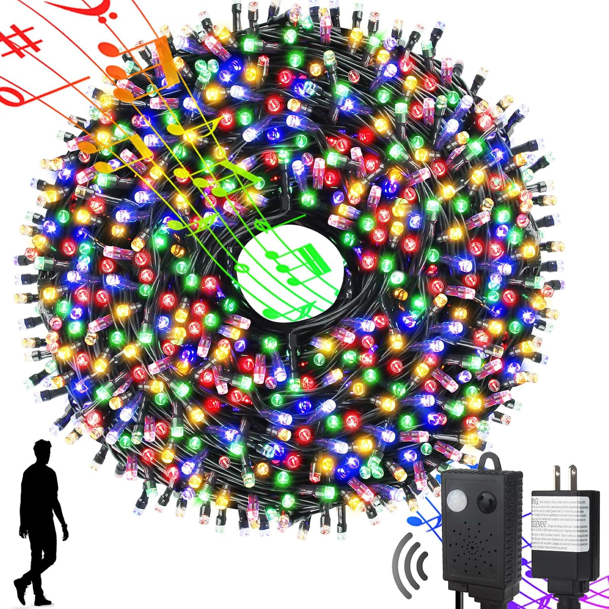 MZD8391 - Luces de Navidad con sensor de movimiento y música para i...