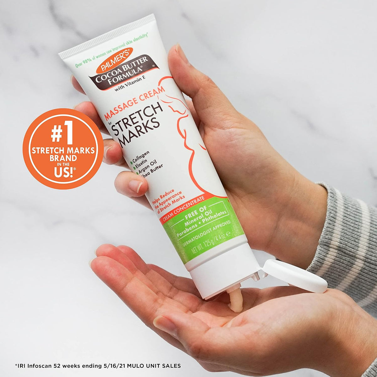 Crema de masaje para estrías, fórmula de mantequilla de cacao de Pa...