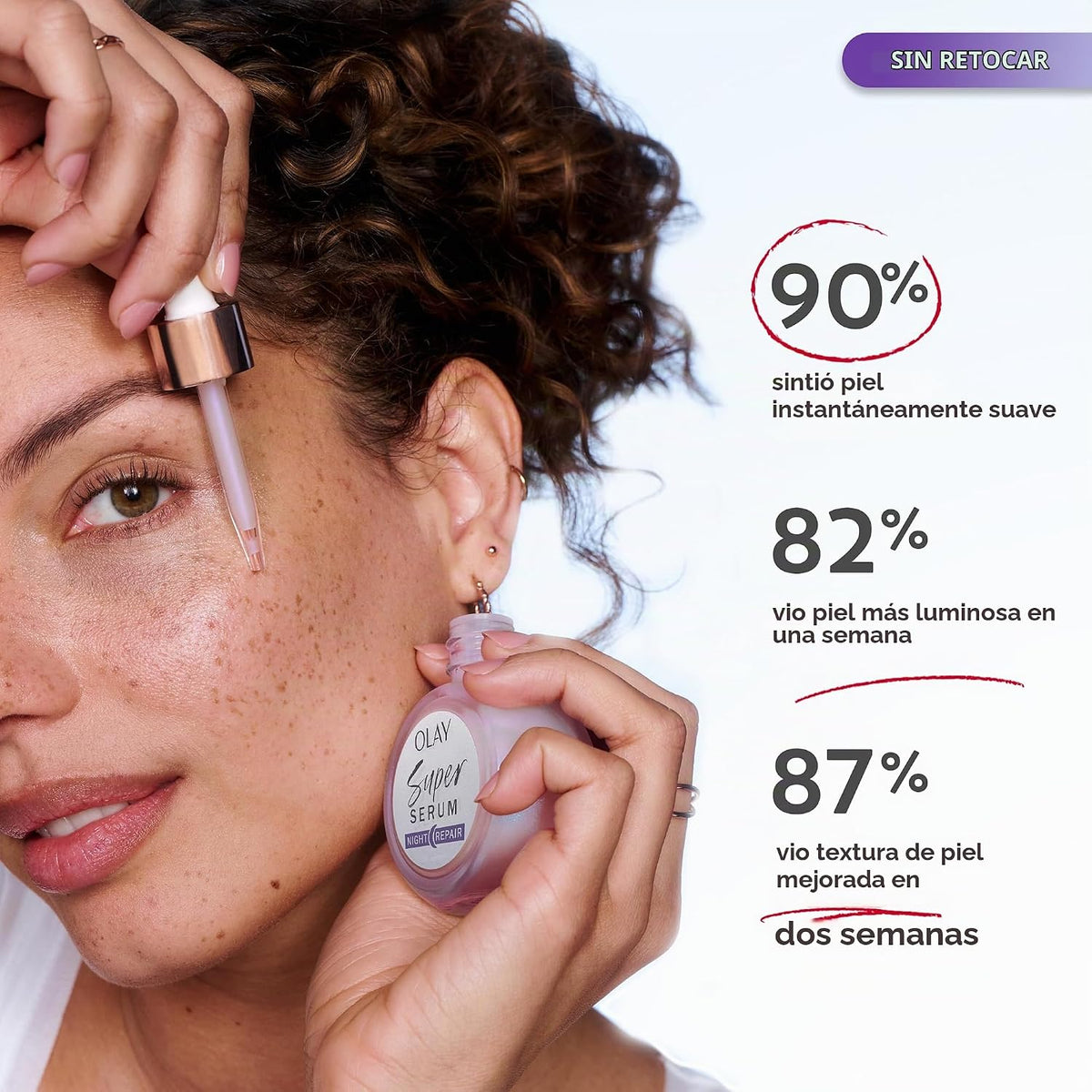 Olay Super Serum Night Repair, sin fragancia, niacinamida, péptido,...