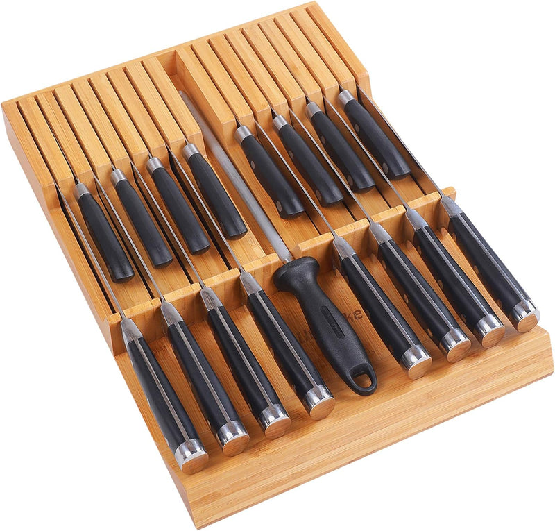 Utoplike - Bloque de cuchillos para cajones de bambú, organizador g...