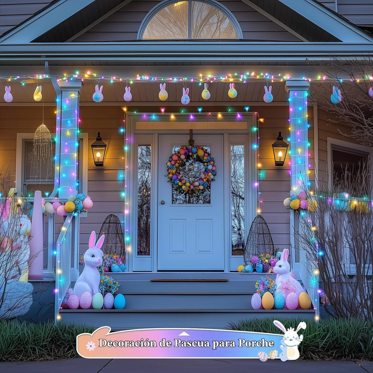JMEXSUSS 400 luces LED de Pascua para interiores y exteriores, cade...
