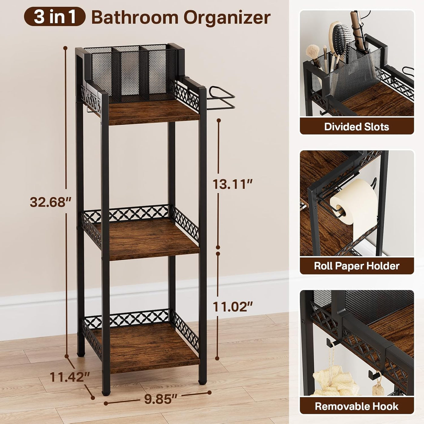 FURFUN Estante de almacenamiento y organizador de baño para secador...