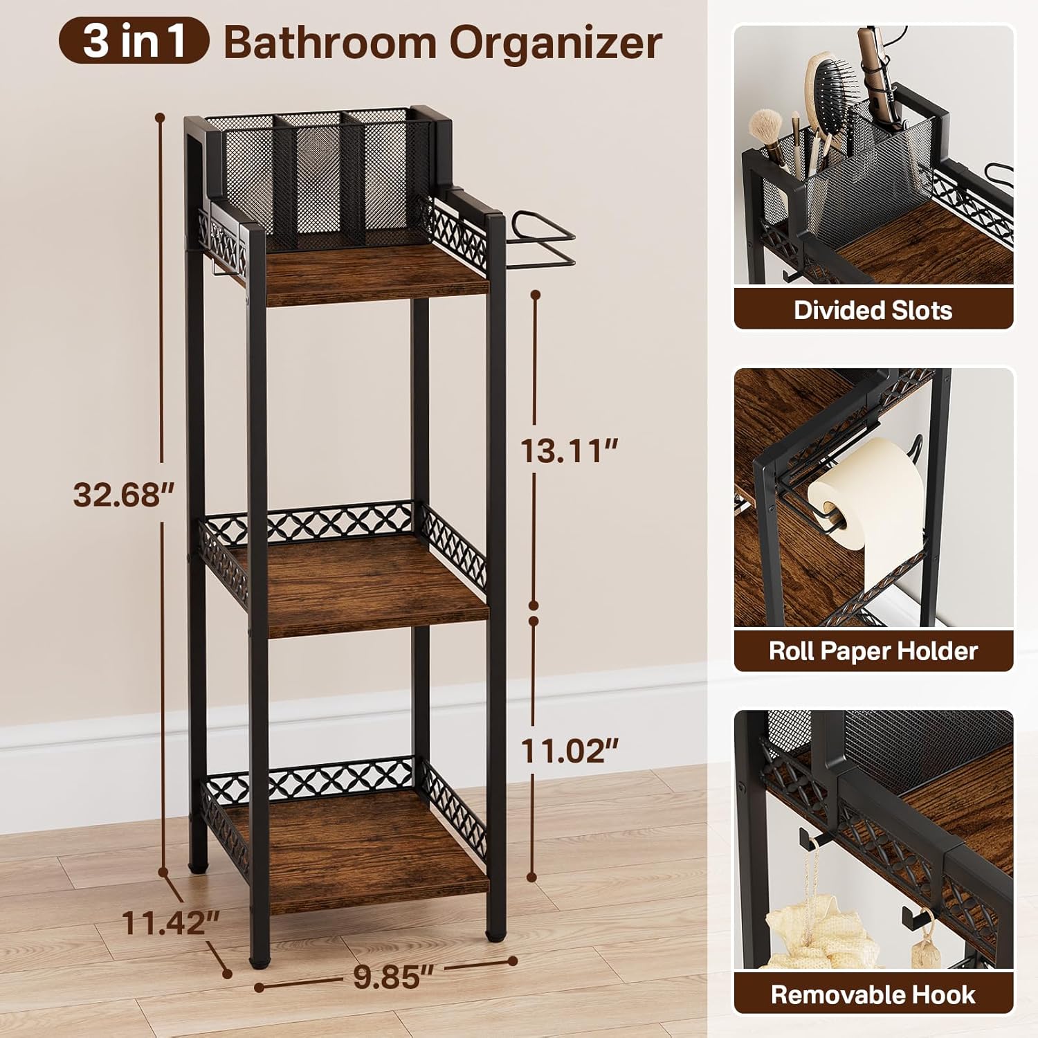 FURFUN Estante de almacenamiento y organizador de baño para secador...