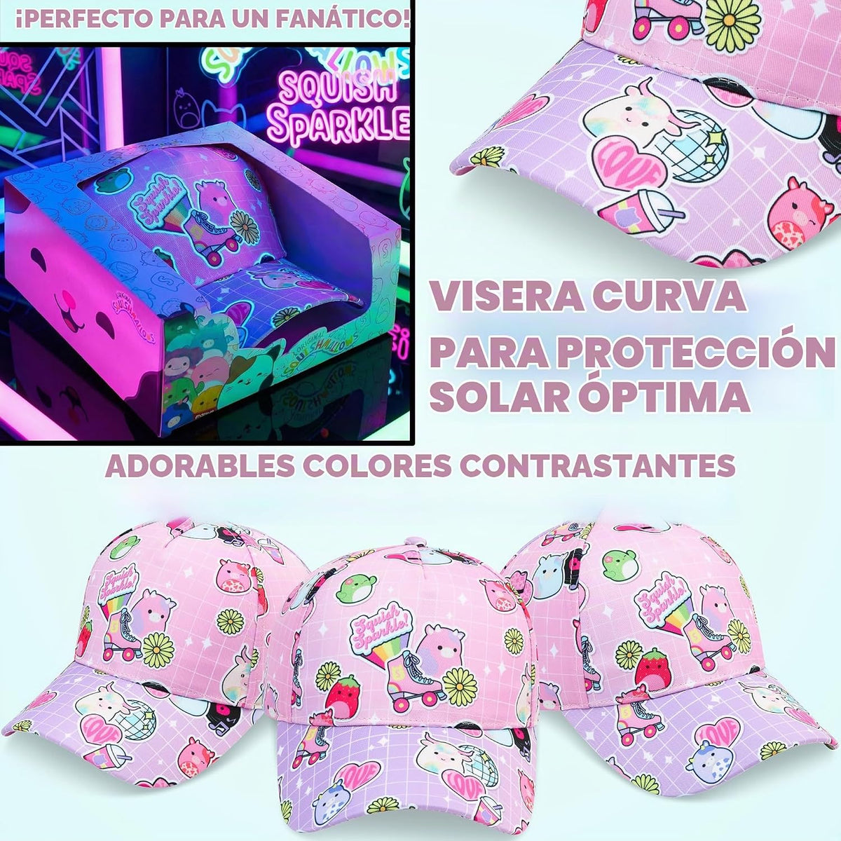 Get Trend Hello Kitty | Barbie | Squishmallows - Gorra de béisbol p...