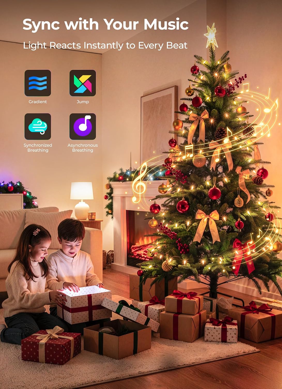 Minetom Cadena de luces LED inteligentes que cambian de color RGB 1...