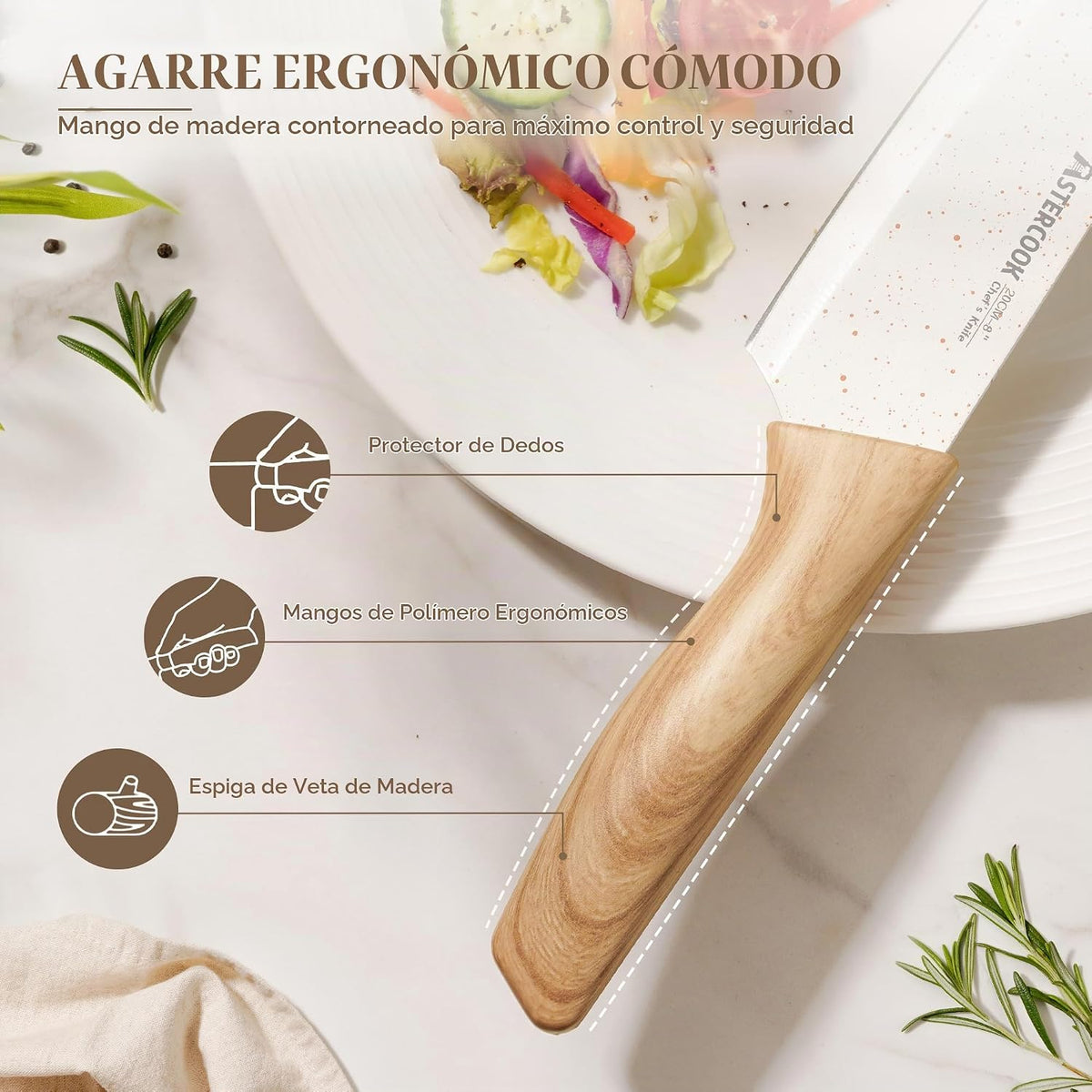 Astercook Juego de cuchillos, juego de 13 cuchillos de cocina con r...