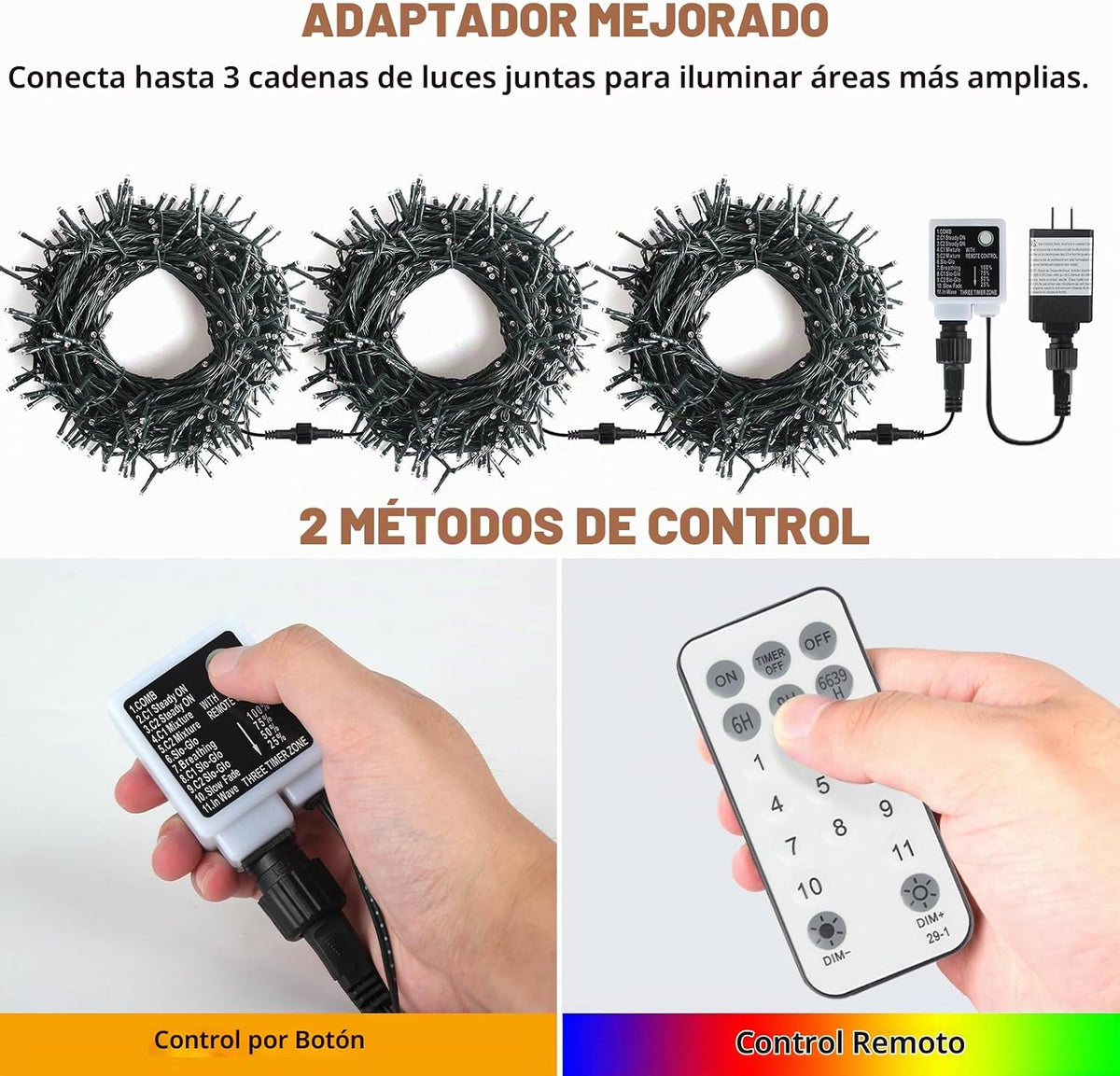 Chuya Luces de Navidad para interiores y exteriores, luces de árbol...