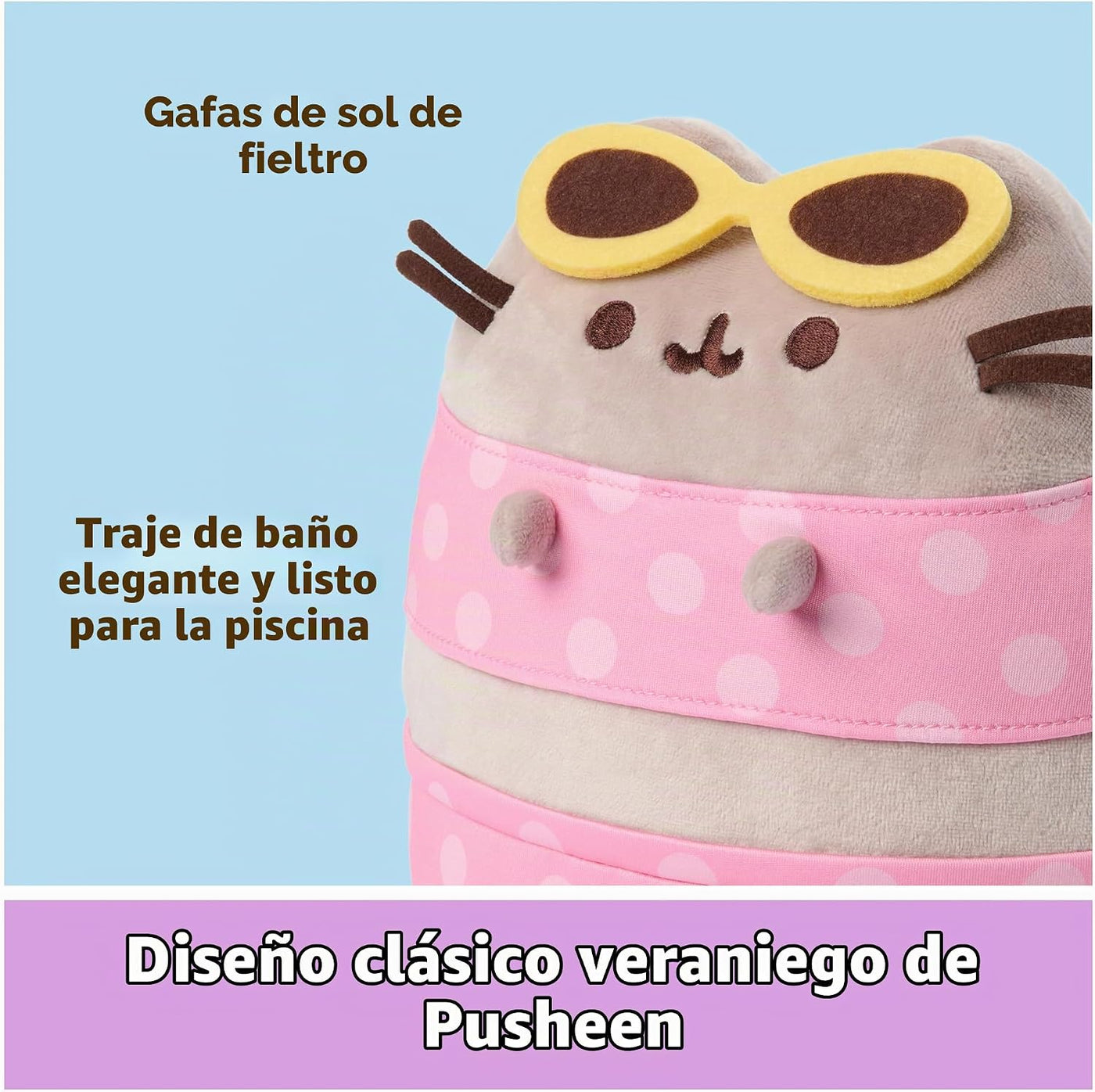 GUND Pusheen - Peluche para fiesta en la piscina, juguete esponjoso...