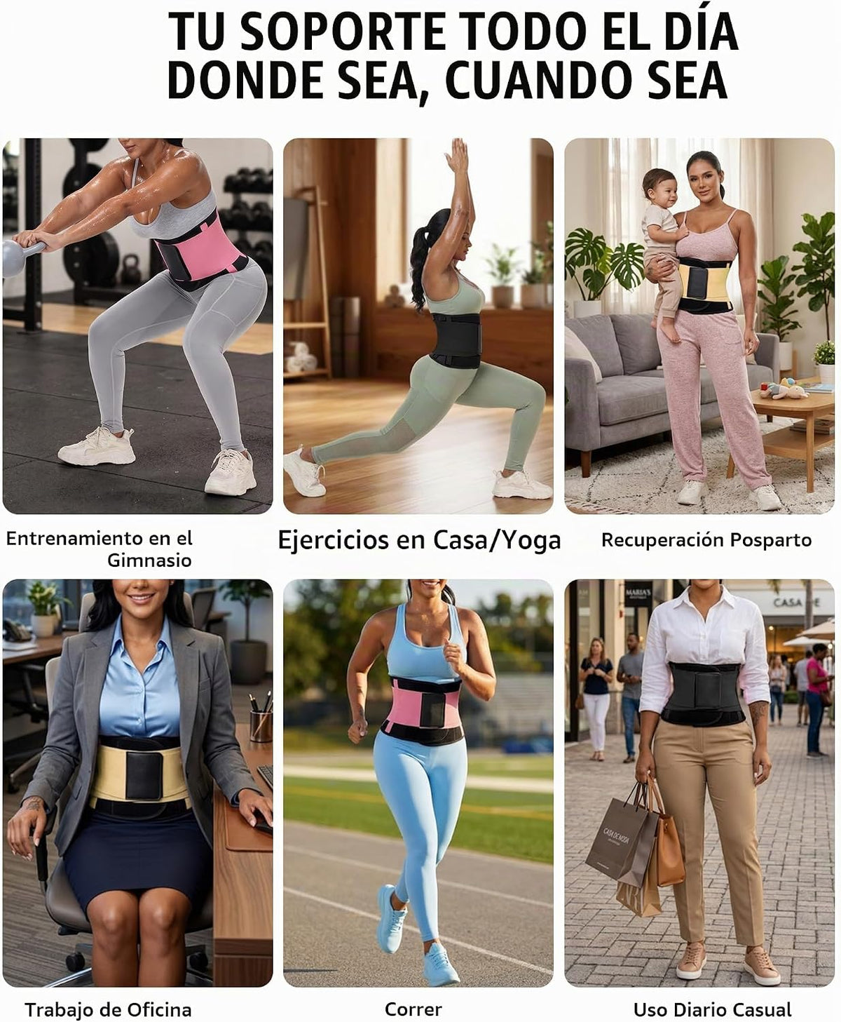 VENUZOR Entrenador de cintura para mujeres y hombres, cinturón de e...