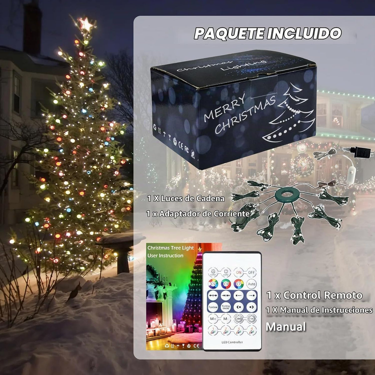 ASTRAEA - Luces inteligentes para árbol de Navidad, 200 LED con apl...