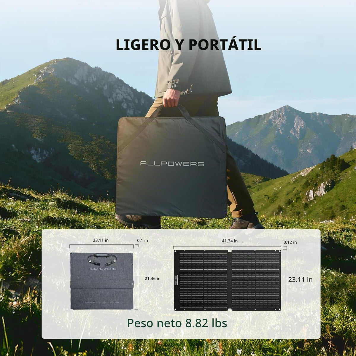 Panel solar portátil ALLPOWERS SE100 100W para central eléctrica |...