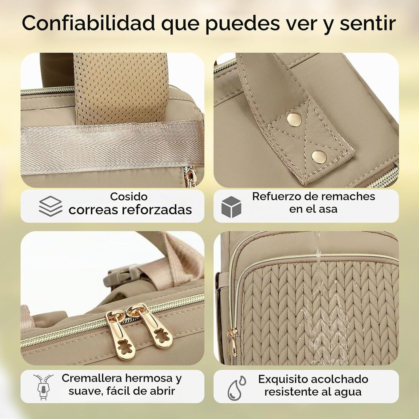 AIJIEKE Bolsa de pañales, mochila grande para pañales de bebé de gr...