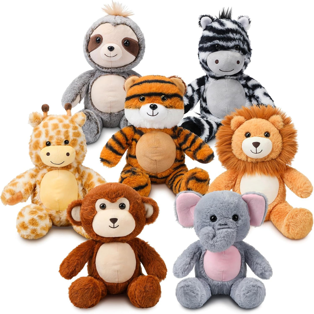Civaner 7 piezas de animales de peluche a granel de 12.5 pulgadas,...